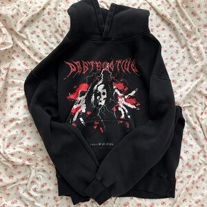 Black Graphic Hoodie